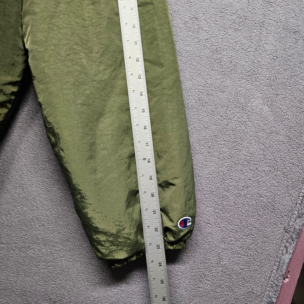 Champion Mens 2XL Anorak Windbreaker Olive Green Black Camo Quarter Zip V7405 - Picture 6 of 14